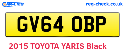 GV64OBP are the vehicle registration plates.