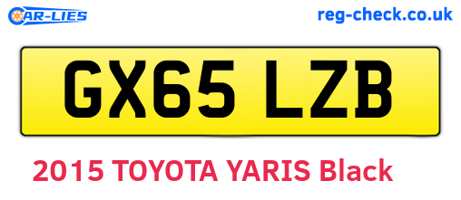 GX65LZB are the vehicle registration plates.