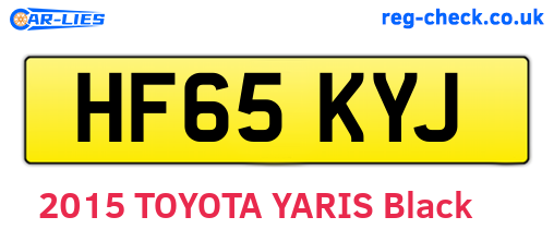HF65KYJ are the vehicle registration plates.