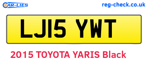 LJ15YWT are the vehicle registration plates.