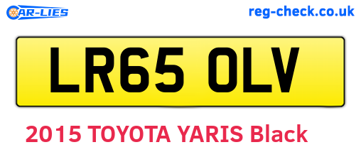 LR65OLV are the vehicle registration plates.