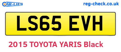 LS65EVH are the vehicle registration plates.