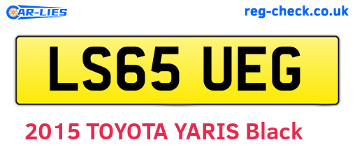 LS65UEG are the vehicle registration plates.