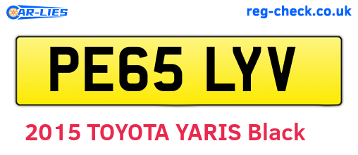 PE65LYV are the vehicle registration plates.
