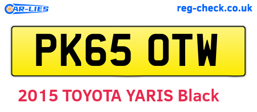 PK65OTW are the vehicle registration plates.