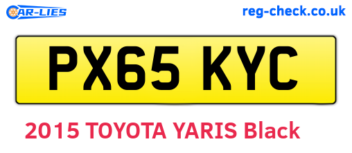 PX65KYC are the vehicle registration plates.