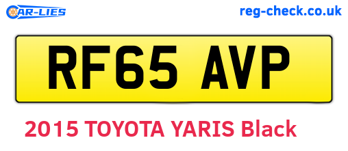 RF65AVP are the vehicle registration plates.