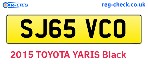 SJ65VCO are the vehicle registration plates.
