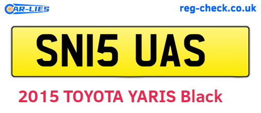 SN15UAS are the vehicle registration plates.