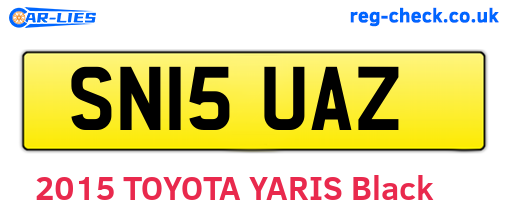 SN15UAZ are the vehicle registration plates.