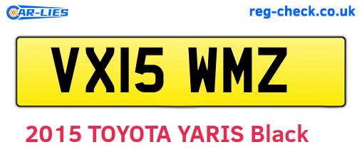 VX15WMZ are the vehicle registration plates.
