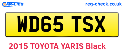 WD65TSX are the vehicle registration plates.