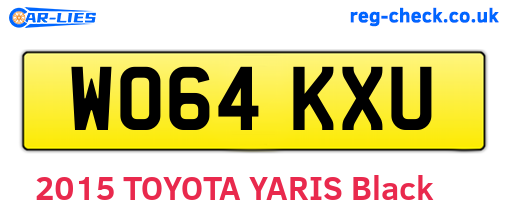 WO64KXU are the vehicle registration plates.