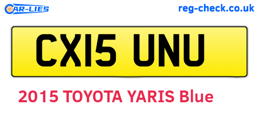 CX15UNU are the vehicle registration plates.