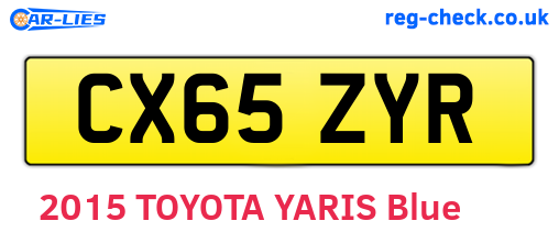 CX65ZYR are the vehicle registration plates.