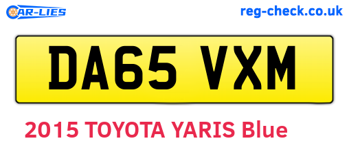 DA65VXM are the vehicle registration plates.