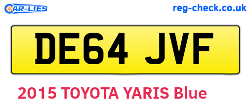 DE64JVF are the vehicle registration plates.