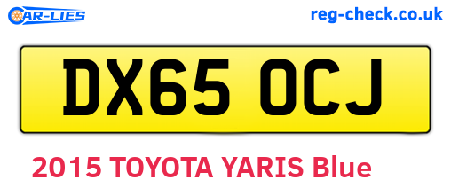 DX65OCJ are the vehicle registration plates.