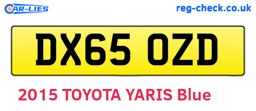 DX65OZD are the vehicle registration plates.