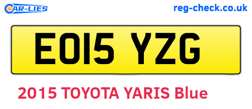 EO15YZG are the vehicle registration plates.
