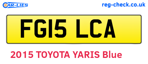 FG15LCA are the vehicle registration plates.