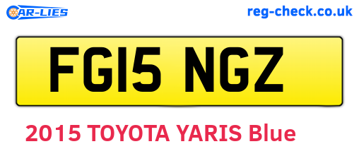 FG15NGZ are the vehicle registration plates.
