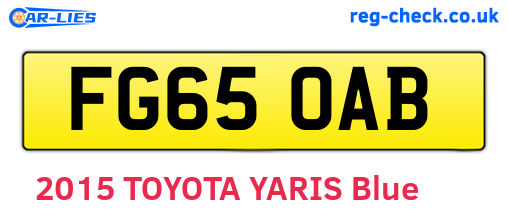 FG65OAB are the vehicle registration plates.