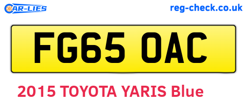 FG65OAC are the vehicle registration plates.