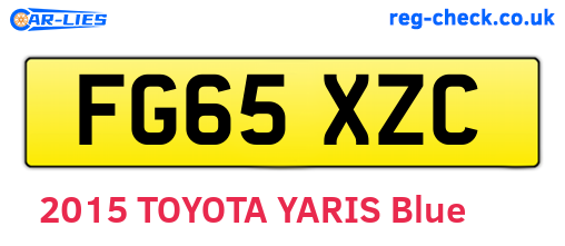 FG65XZC are the vehicle registration plates.