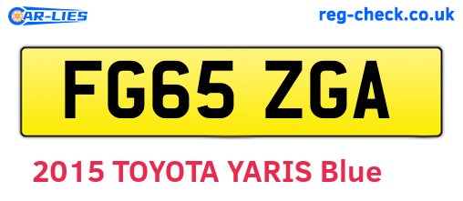FG65ZGA are the vehicle registration plates.