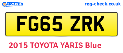 FG65ZRK are the vehicle registration plates.