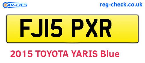 FJ15PXR are the vehicle registration plates.
