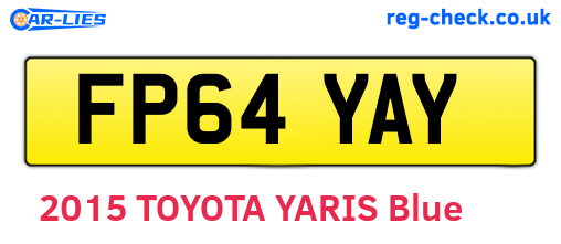 FP64YAY are the vehicle registration plates.