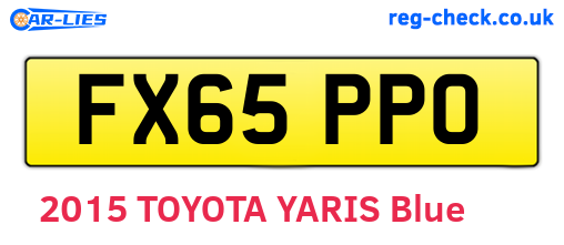 FX65PPO are the vehicle registration plates.