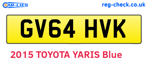 GV64HVK are the vehicle registration plates.