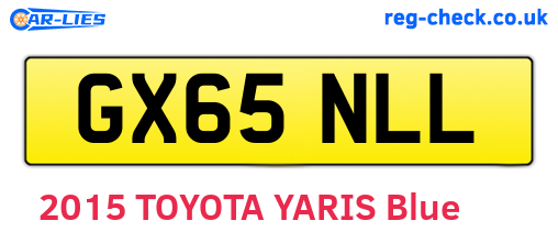 GX65NLL are the vehicle registration plates.