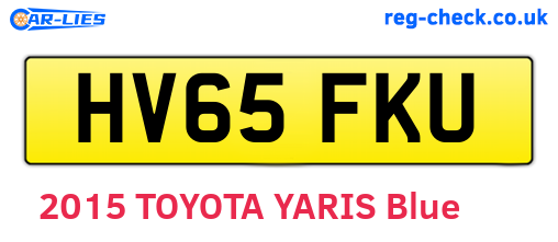 HV65FKU are the vehicle registration plates.