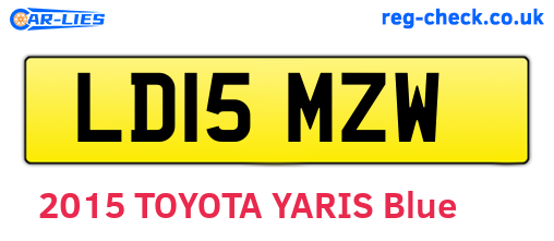 LD15MZW are the vehicle registration plates.