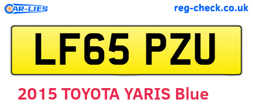 LF65PZU are the vehicle registration plates.
