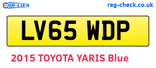 LV65WDP are the vehicle registration plates.