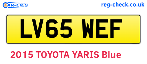 LV65WEF are the vehicle registration plates.