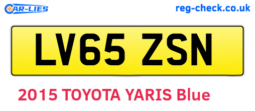LV65ZSN are the vehicle registration plates.