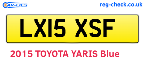 LX15XSF are the vehicle registration plates.