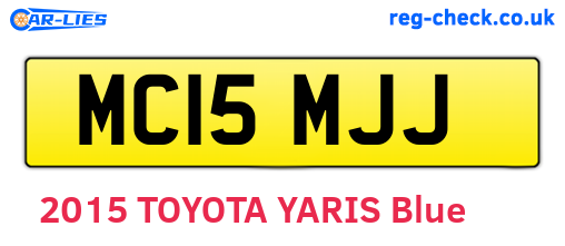 MC15MJJ are the vehicle registration plates.