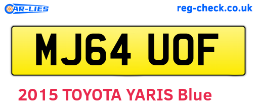 MJ64UOF are the vehicle registration plates.