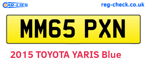 MM65PXN are the vehicle registration plates.