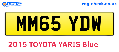 MM65YDW are the vehicle registration plates.