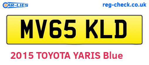MV65KLD are the vehicle registration plates.