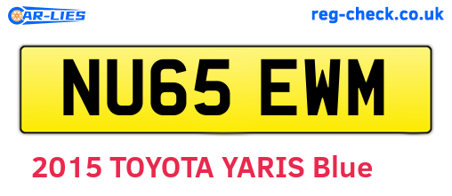 NU65EWM are the vehicle registration plates.