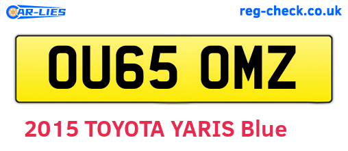 OU65OMZ are the vehicle registration plates.